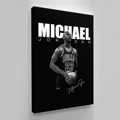 Michael Jordan Basketball Ball Wall Art, Jordan 23 Chicago Bulls Poster, Wall Art, Mike Basketball Goat Canvas