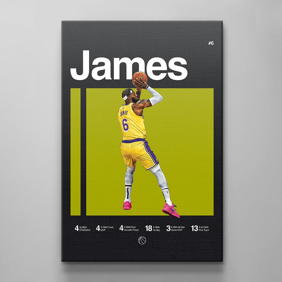 James, Poster, NBA GOATS Print, Basketball Star Bedroom Poster, Basketball, Minimalist, Office Wall Art