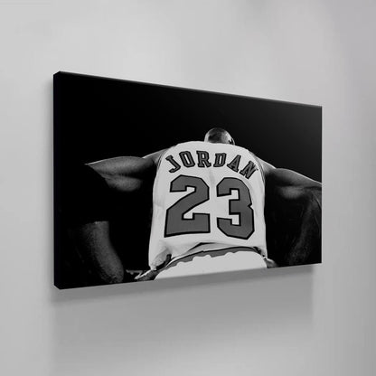 Michael Jordan Basketball Ball Wall Art, Jordan 23 Chicago Bulls Poster, Wall Art, Mike Basketball Goat Canvas