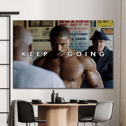 CREED Keep Going Inspirational Boxing Legend Wall Art - Handcrafted in USA - Acrylic and Canvas Art - Available in Various Sizes