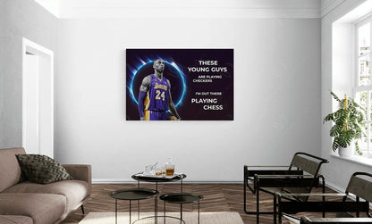 Kobe Bryant Inspirational Canvas Print - Mamba Mentality Quote for Home Gym or Office Decor - Motivating Sports Art - Never Give Up