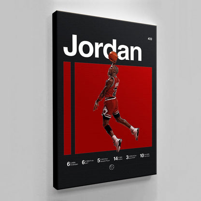 Michael Jordan Basketball Ball Wall Art, Jordan 23 Chicago Bulls Poster, Wall Art, Mike Basketball Goat Canvas