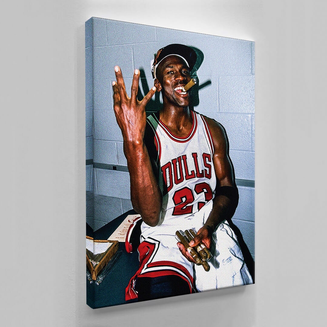 Michael Jordan Three Peat Michael Jordan Basketball Ball Wall Art, Jordan 23 Chicago Bulls Poster, Wall Art, Mike Basketball Goat Canvas