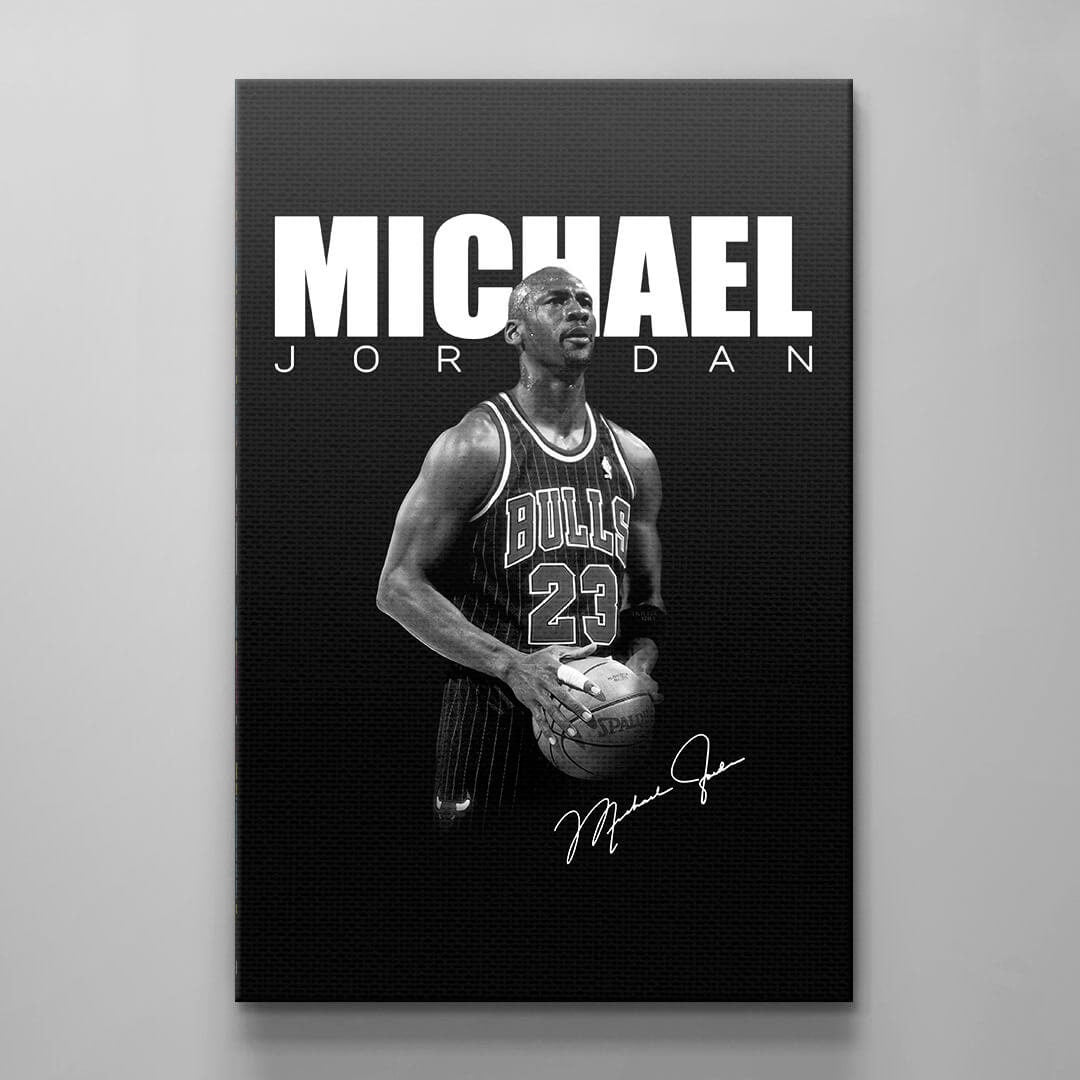 Michael Jordan Basketball Ball Wall Art, Jordan 23 Chicago Bulls Poster, Wall Art, Mike Basketball Goat Canvas