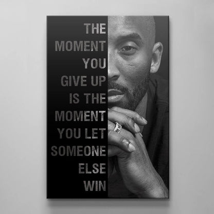 Mamba Mentality Kobes Framed Canvas Quotes Inspirational Wall Art Motivational Kobe Posters Bryant The Moment You Give Up Never Give Up