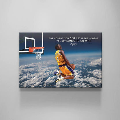 Mamba Mentality Kobes In Space Canvas Inspirational Wall Art Motivational Kobe Posters Bryant The Moment You Give Up Never Give Up