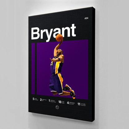 Kobe Bryant Mamba Mentality Framed Canvas Art - Inspirational Wall Decor Gym - Motivational Sports Quotes - Never Give Up - Limited Print