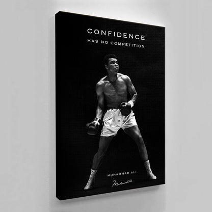 Muhammad Ali Wall Art Motivational CONFIDENCE Quote Landscape Canvas Modern Office Decor COMPETITION Entrepreneur Man Cave Gift Success