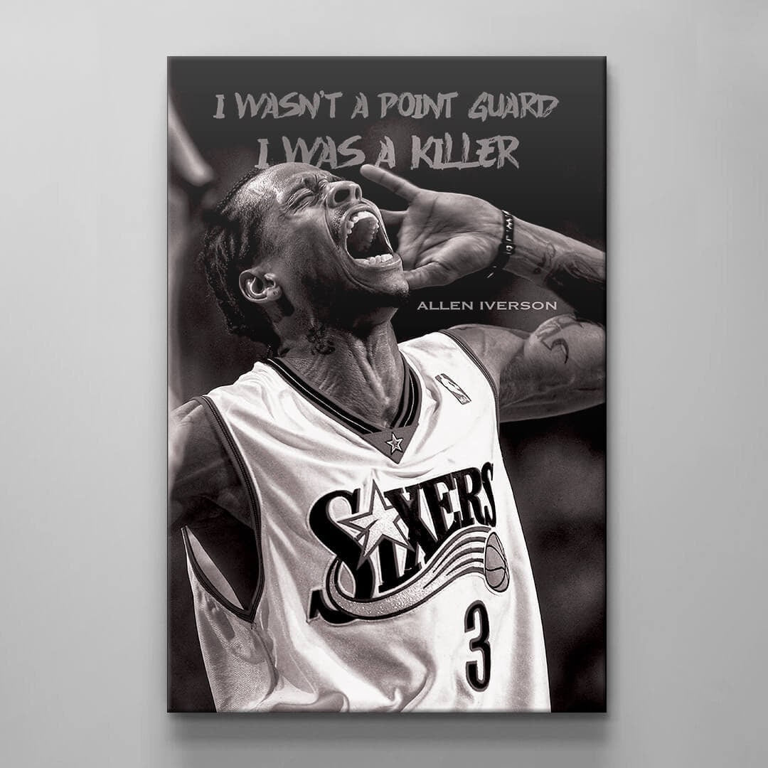 Authentic Allen Iverson Jersey - USA Made Limited Edition Acrylic Metal and Canvas Art Collection