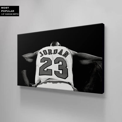 Michael Jordan Basketball Ball Wall Art, Jordan 23 Chicago Bulls Poster, Wall Art, Mike Basketball Goat Canvas