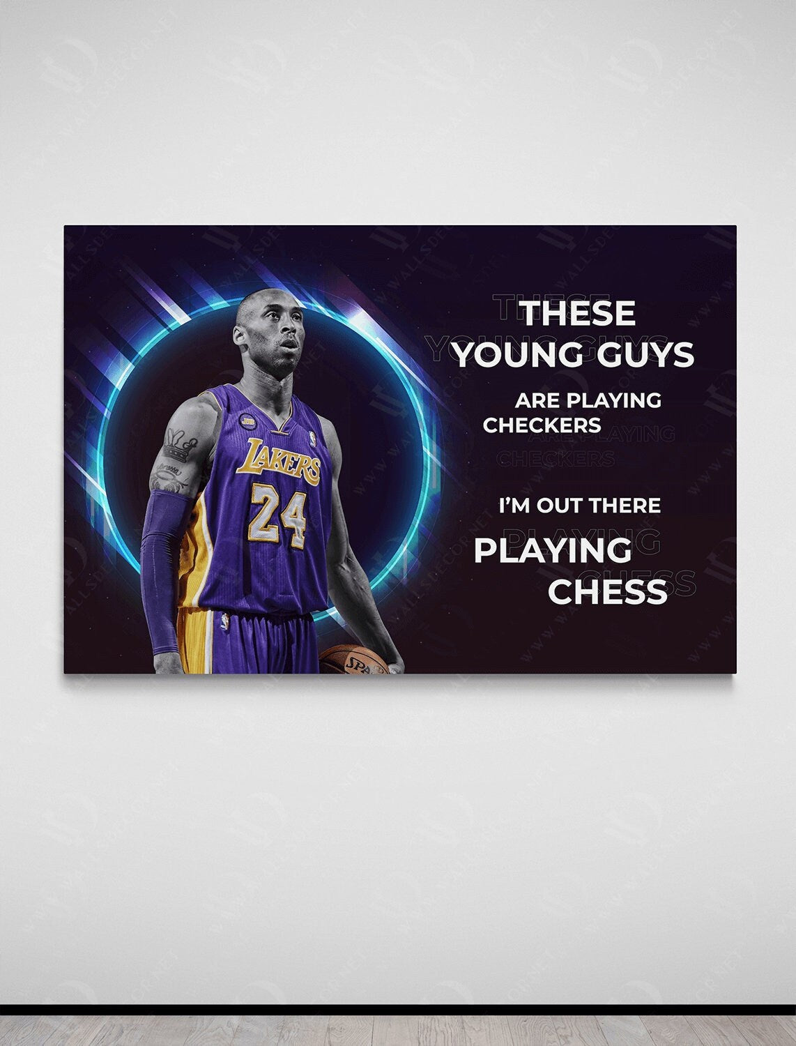 Kobe Bryant Inspirational Canvas Print - Mamba Mentality Quote for Home Gym or Office Decor - Motivating Sports Art - Never Give Up