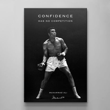 Muhammad Ali Wall Art Motivational CONFIDENCE Quote Landscape Canvas Modern Office Decor COMPETITION Entrepreneur Man Cave Gift Success