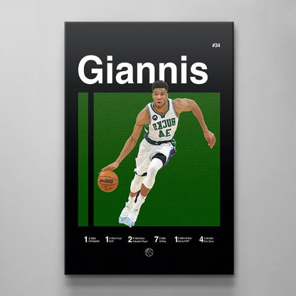 Giannis Antetokounmpo Poster, Milwaukee Bucks Poster, Minimalist, Mid-Century Modern, NBA Poster, Office Wall Art, Bedroom Art