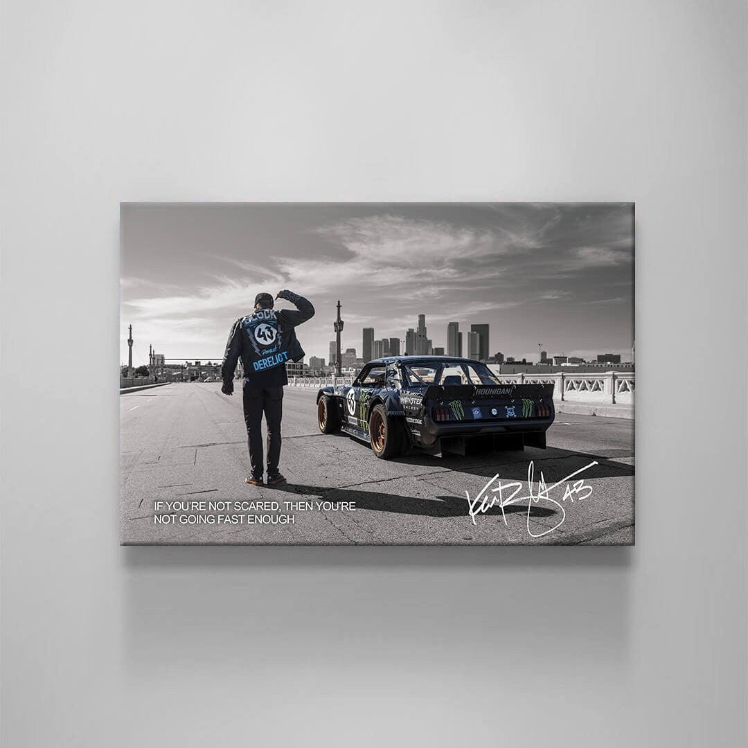 Ken Block Poster, Ken Block Quote, Legend Drifter Motorsports Driver Canvas 43 Go Fast Risk, Drifting Legend Motivational Wall Art