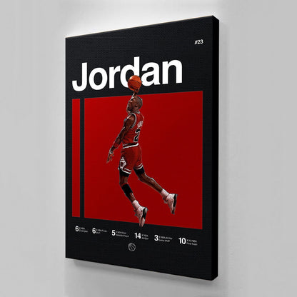 Michael Jordan Basketball Ball Wall Art, Jordan 23 Chicago Bulls Poster, Wall Art, Mike Basketball Goat Canvas