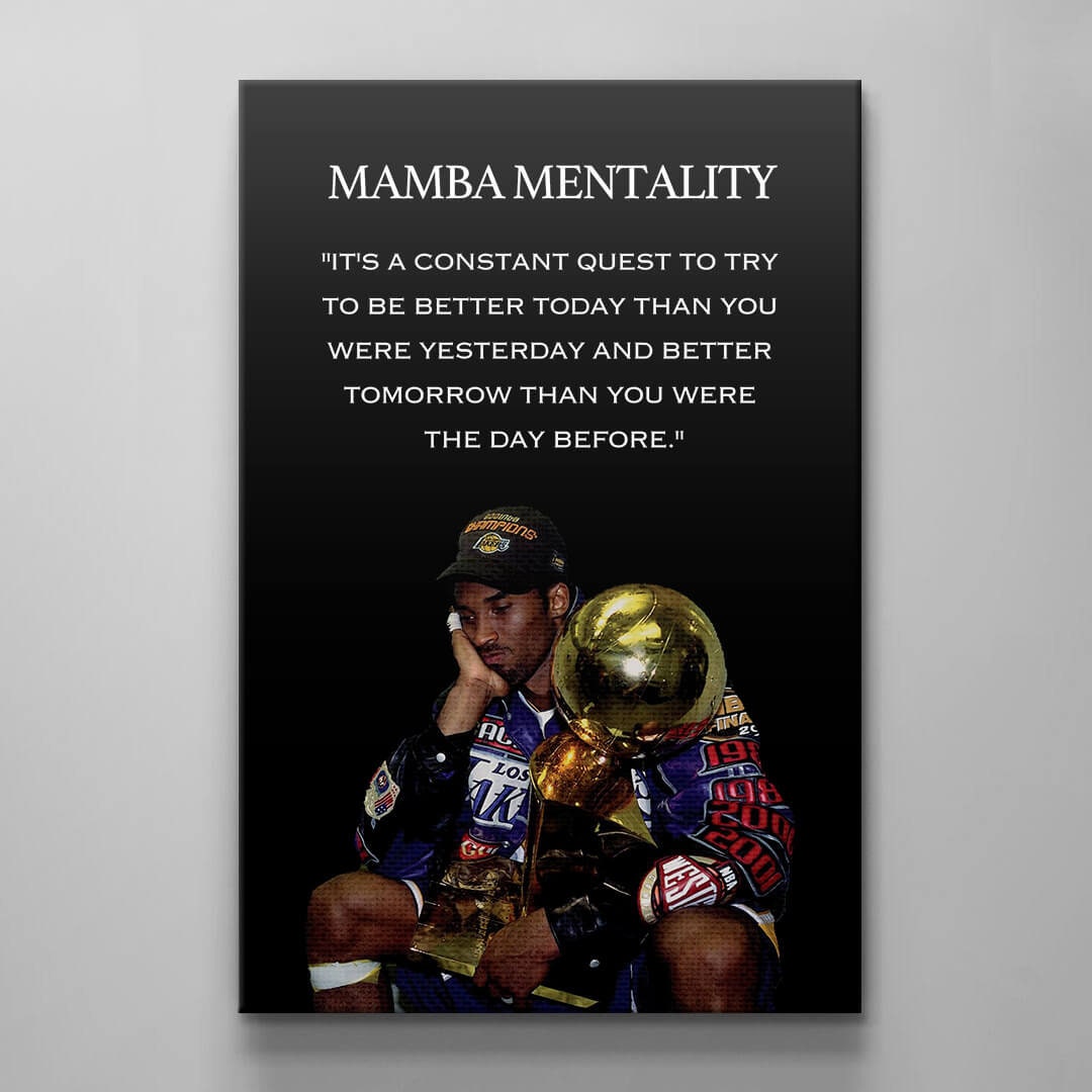 Mamba Mentality Motivation Quotes Canvas, Kobe Mentality Print, Basketball Legend Player Poster, Basketball Gift, Mindset Print, Quote