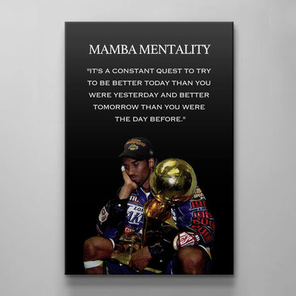 Mamba Mentality Motivation Quotes Canvas, Kobe Mentality Print, Basketball Legend Player Poster, Basketball Gift, Mindset Print, Quote