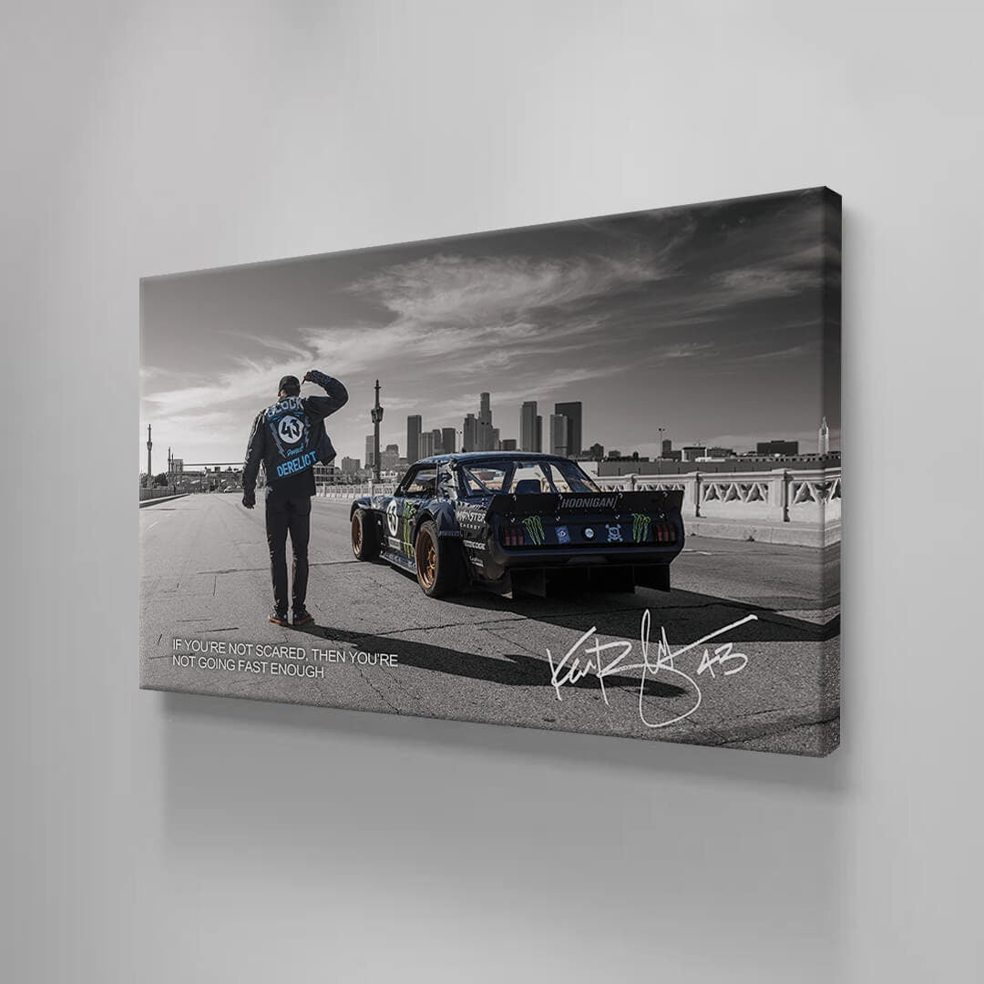 Ken Block Poster, Ken Block Quote, Legend Drifter Motorsports Driver Canvas 43 Go Fast Risk, Drifting Legend Motivational Wall Art