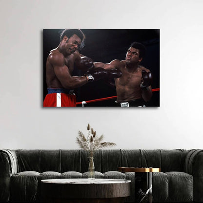 MUHAMMAD ALI - KNOCKOUT Motivational Canvas Art Boxing Quote Inspirational Wall Art Framed Canvas Poster Print Home/Office Champion Quote