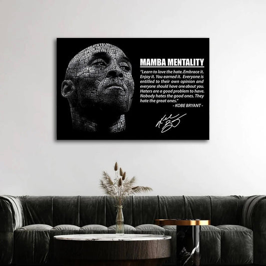 Mentality Motivation Quotes Canvas, Kobe Mentality Print, Basketball Legend Player Poster, Basketball Gift, Mindset Print, Mamba Quote