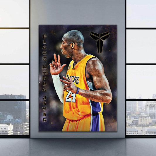 Mamba Mentality Kobe Bryant GOAT Poster - Basketball Room Office Wall Decor - Minimalist Print of the Best Player of All Time