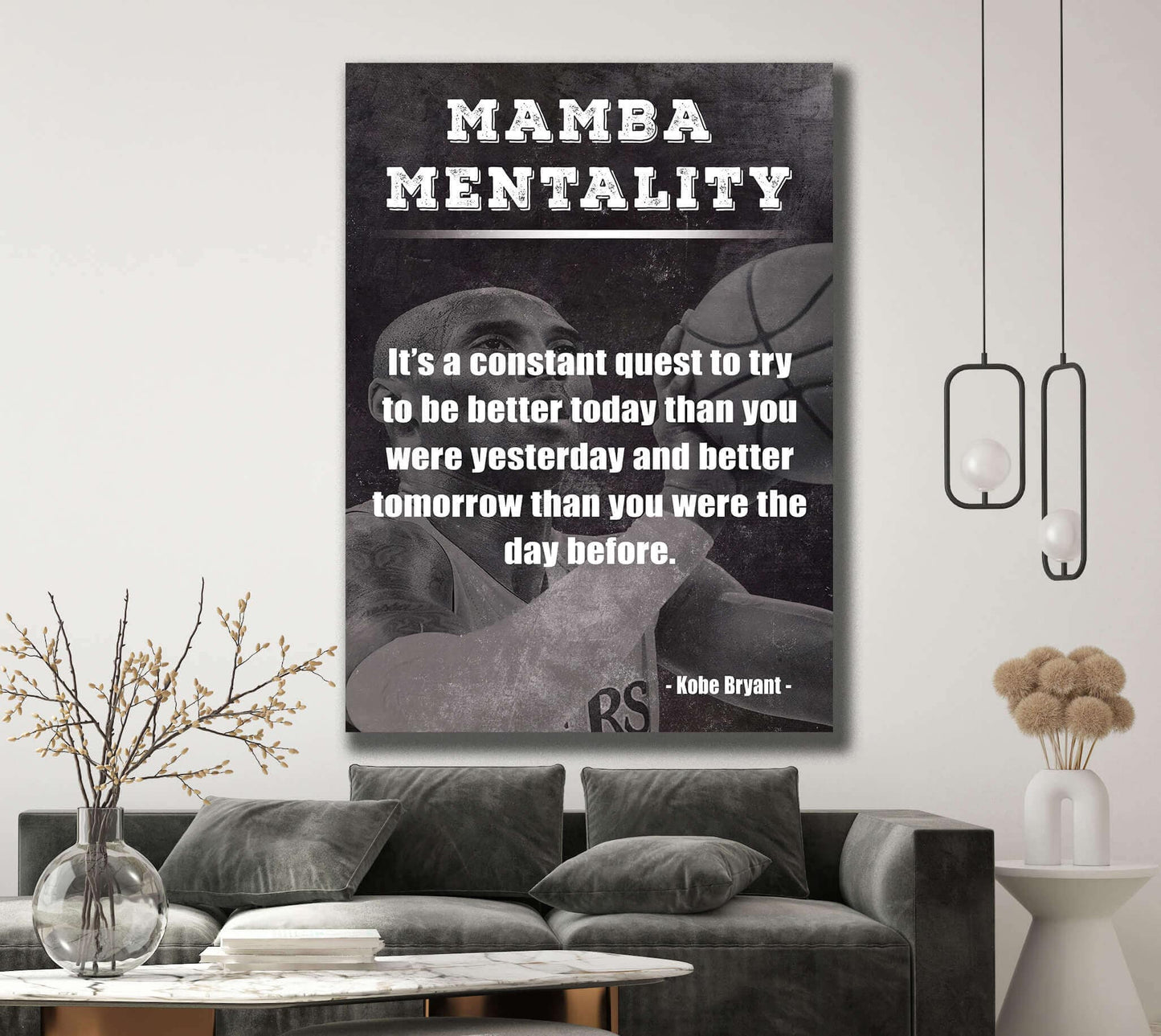 Mamba  Motivation Quotes Canvas, Kobe Mentality Print, Basketball Legend Player Poster, Basketball Gift, Mindset Print, Quote