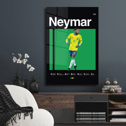 Neymar Poster, Brazil Football, World Cup Art, Soccer Poster, Minimalist, Mid-Century Modern, Office Wall Art, Bedroom Art, Gifts For Him