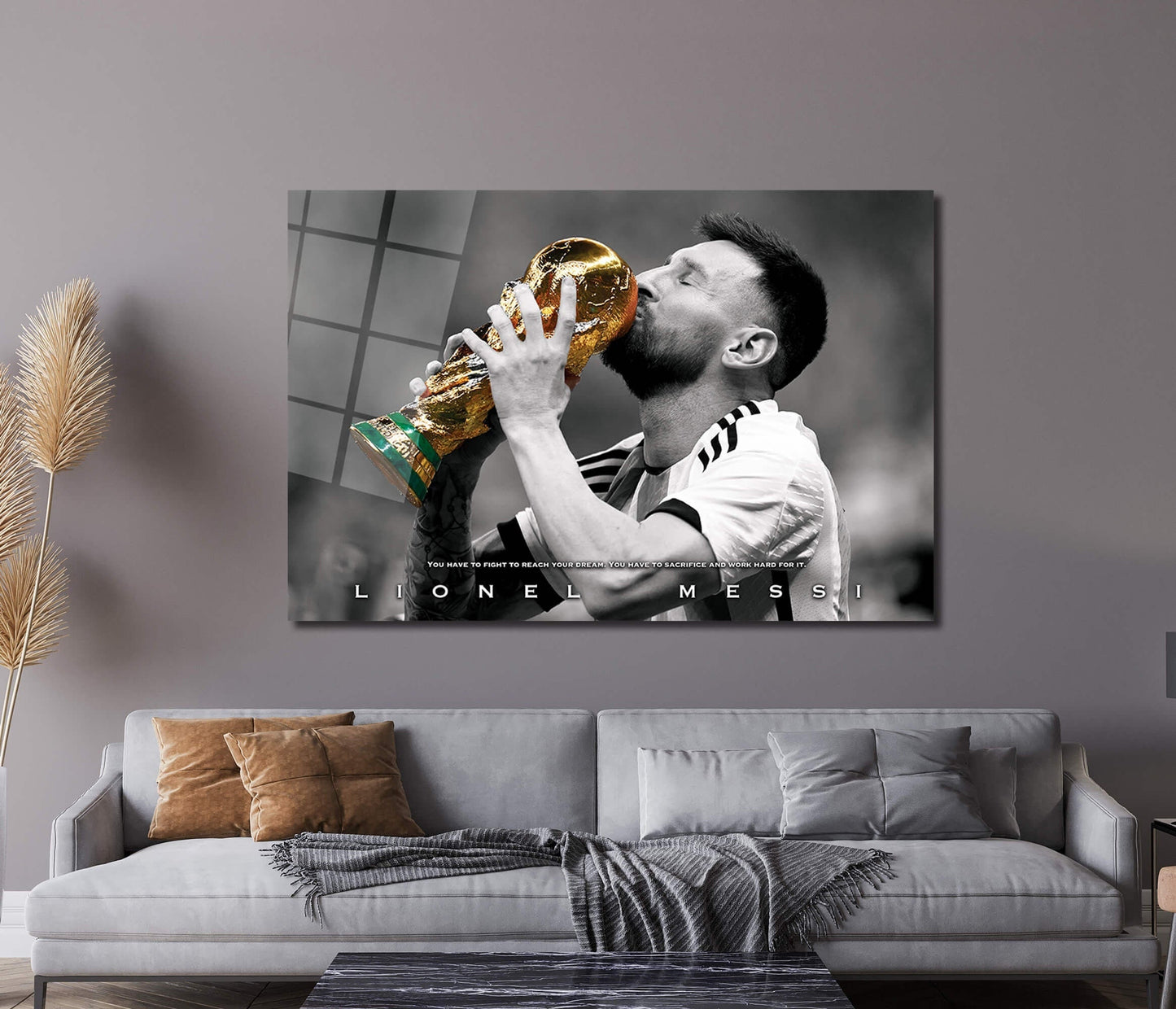 LIONEL MESSI Canvas, World Cup 2022 Poster, Argentina Football Legend, Soccer Player Poster, Soccer Gift, Sport Decor, Messi Qoute Print