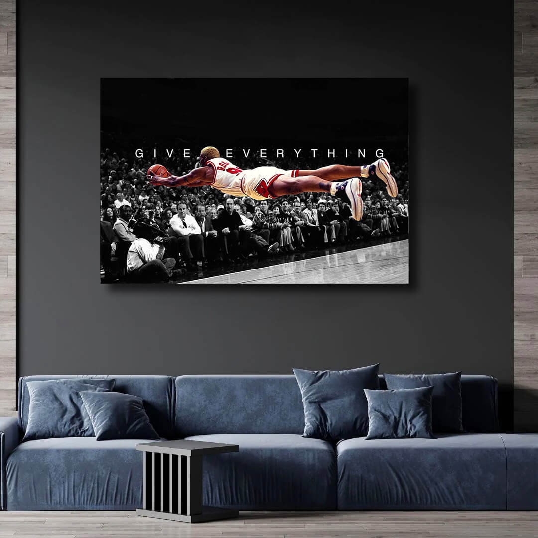 DENNIS RODMAN BASKETBAL Player Of All The Time Motivational Wall Art, Super Star Inspirational Poster, Basketball Fans Canvas, Sport Room