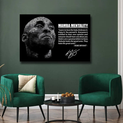 Mentality Motivation Quotes Canvas, Kobe Mentality Print, Basketball Legend Player Poster, Basketball Gift, Mindset Print, Mamba Quote