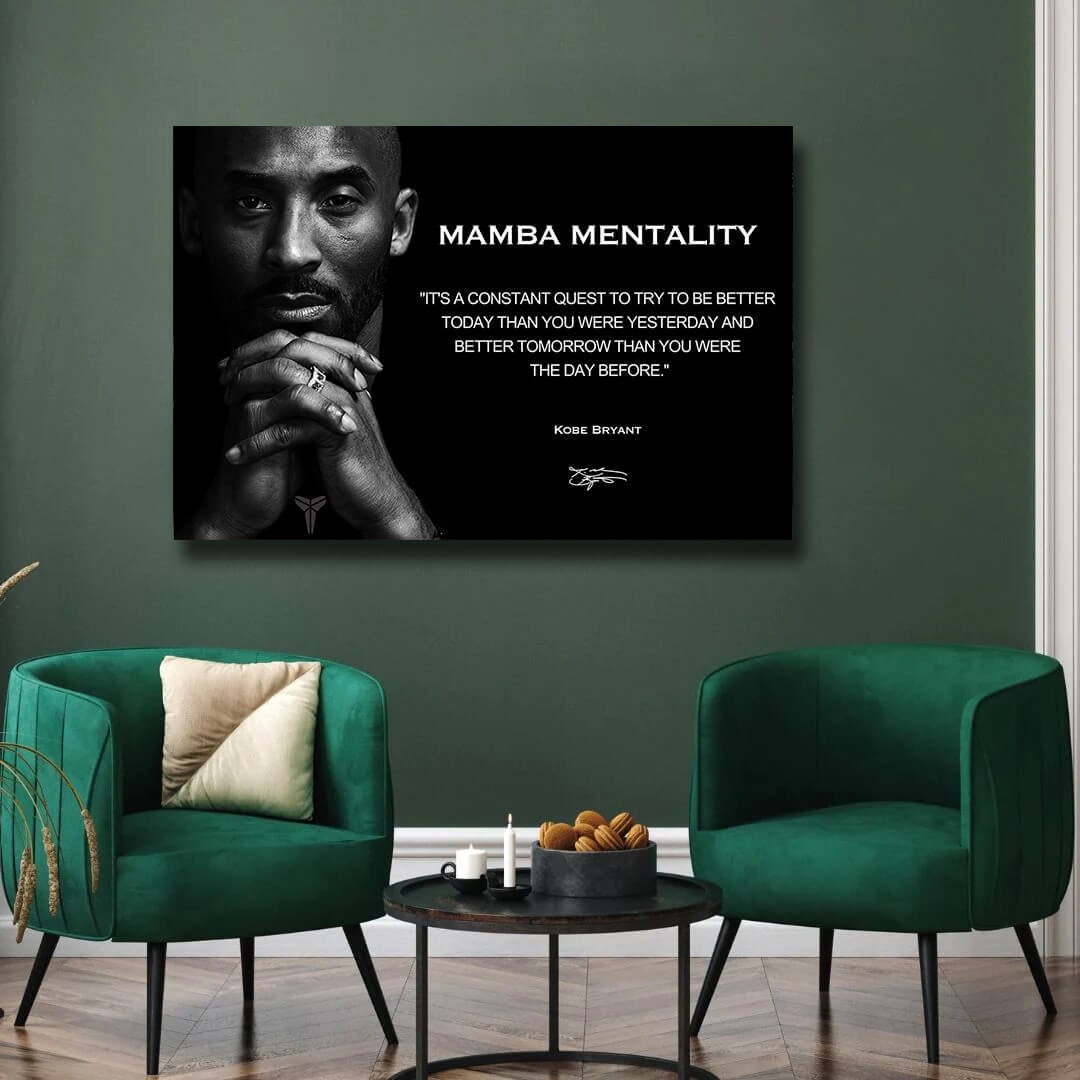 Mamba Mentality Motivation Quotes Canvas, Kobe Mentality Print, Basketball Legend Player Poster, Basketball Gift, Mindset Print, Quote