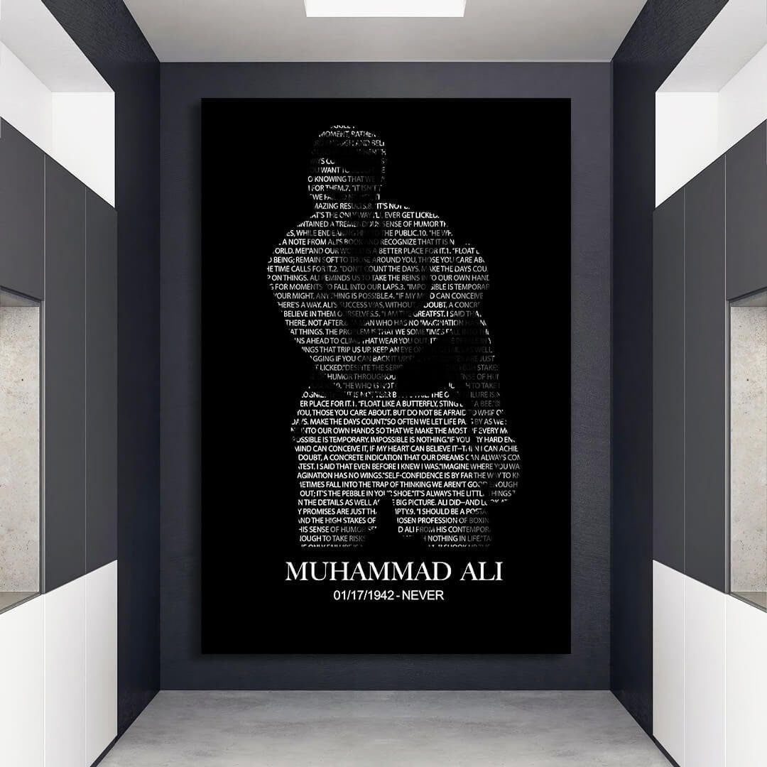 MUHAMMAD ALI The Greatest of All Time Motivational Canvas Art Boxing Quote Inspirational Wall Art Canvas Print Home/Office Champion Quote