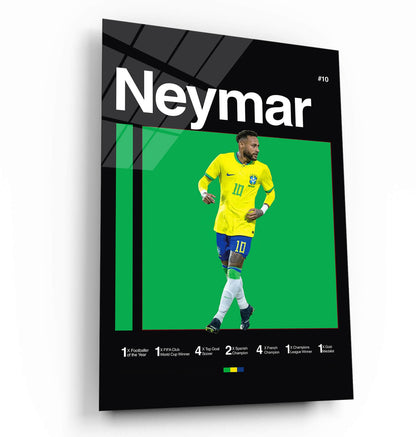 Neymar Poster, Brazil Football, World Cup Art, Soccer Poster, Minimalist, Mid-Century Modern, Office Wall Art, Bedroom Art, Gifts For Him