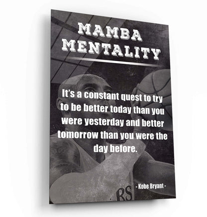 Mamba  Motivation Quotes Canvas, Kobe Mentality Print, Basketball Legend Player Poster, Basketball Gift, Mindset Print, Quote