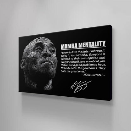 Mentality Motivation Quotes Canvas, Kobe Mentality Print, Basketball Legend Player Poster, Basketball Gift, Mindset Print, Mamba Quote