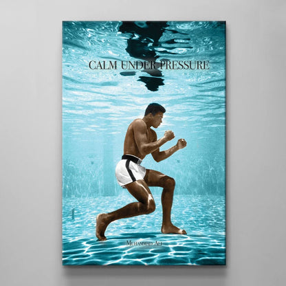 MUHAMMAD ALI Calm Under Pressure Motivational Art Boxing Quote Inspirational Wall Art Framed Canvas Poster Print Home/Office Champion Quote