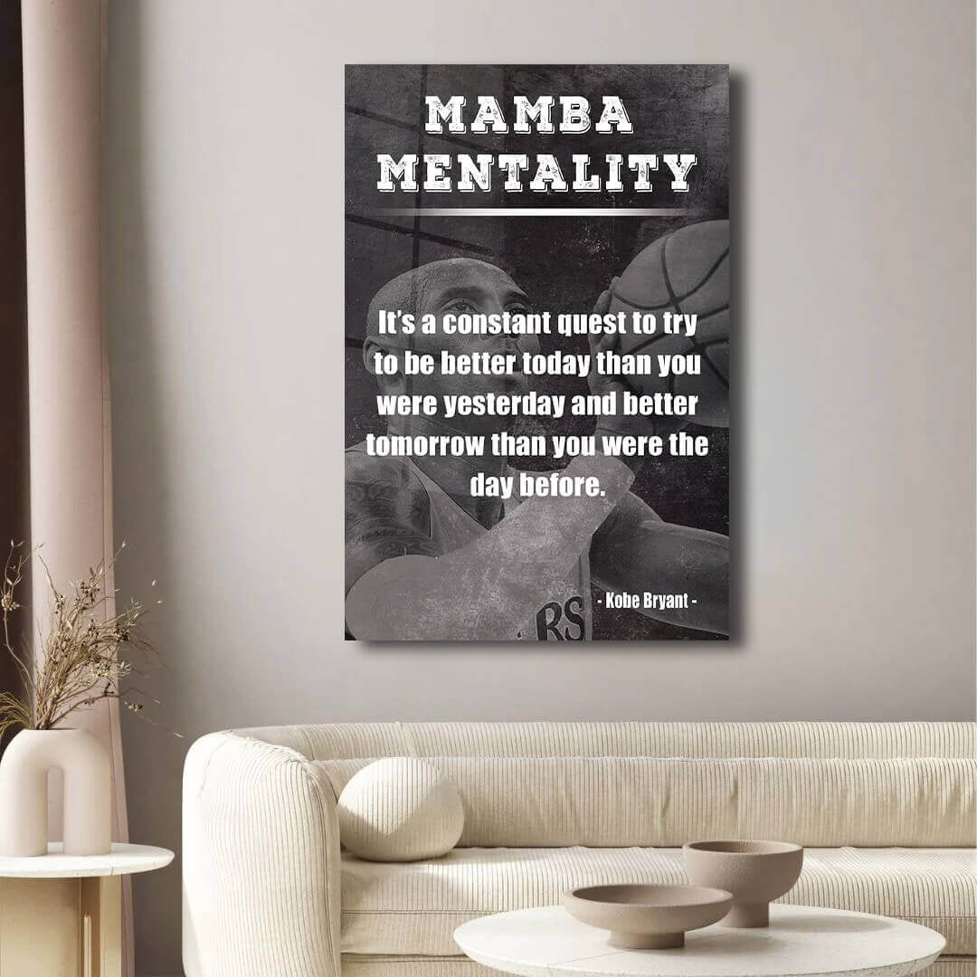 Mamba  Motivation Quotes Canvas, Kobe Mentality Print, Basketball Legend Player Poster, Basketball Gift, Mindset Print, Quote