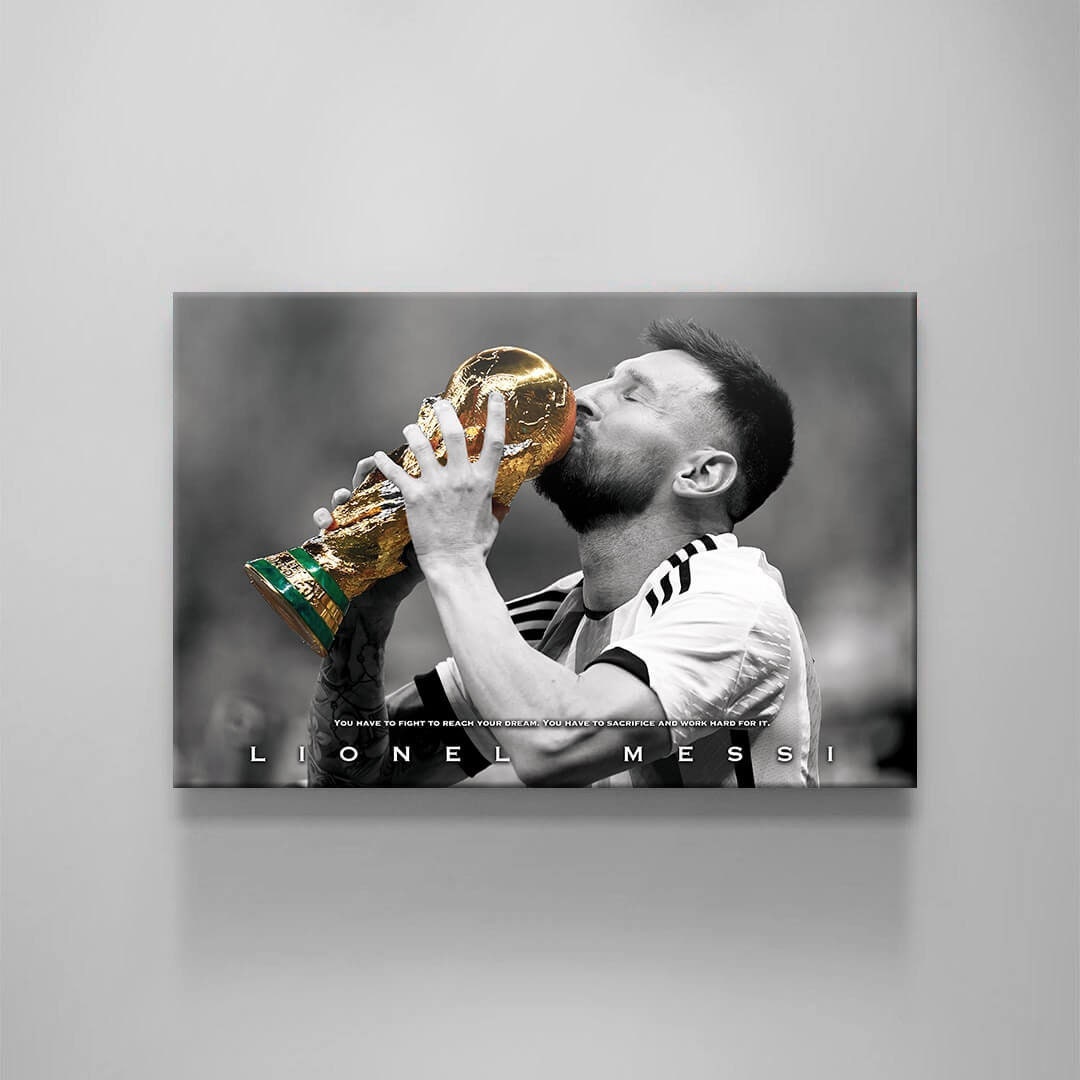 LIONEL MESSI Canvas, World Cup 2022 Poster, Argentina Football Legend, Soccer Player Poster, Soccer Gift, Sport Decor, Messi Qoute Print