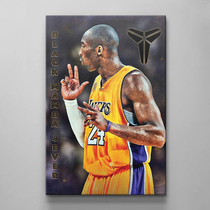 Mamba Mentality Kobe Bryant GOAT Poster - Basketball Room Office Wall Decor - Minimalist Print of the Best Player of All Time