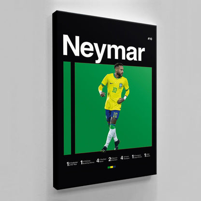 Neymar Poster, Brazil Football, World Cup Art, Soccer Poster, Minimalist, Mid-Century Modern, Office Wall Art, Bedroom Art, Gifts For Him