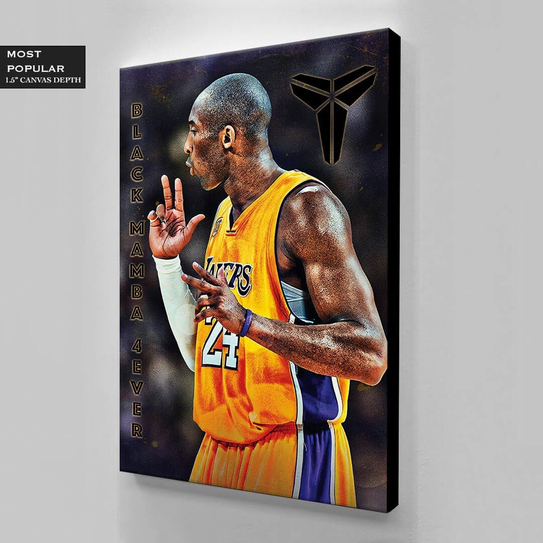 Mamba Mentality Kobe Bryant GOAT Poster - Basketball Room Office Wall Decor - Minimalist Print of the Best Player of All Time