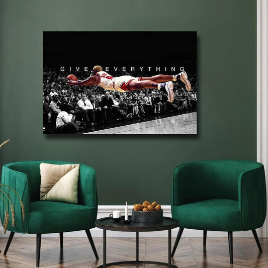 DENNIS RODMAN BASKETBAL Player Of All The Time Motivational Wall Art, Super Star Inspirational Poster, Basketball Fans Canvas, Sport Room