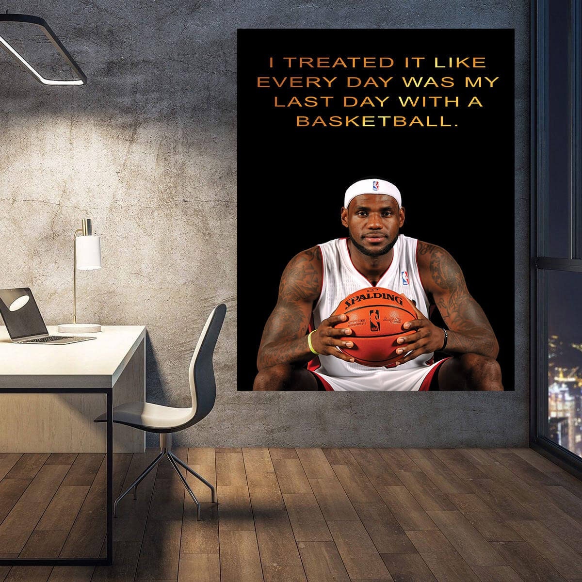 MY LAST DAY LeBron James Poster, Record Breaking Shot" Gallery Canvas Wrap, Los Angeles Lakers, Man Cave, Kids Room, Game Room, Bar