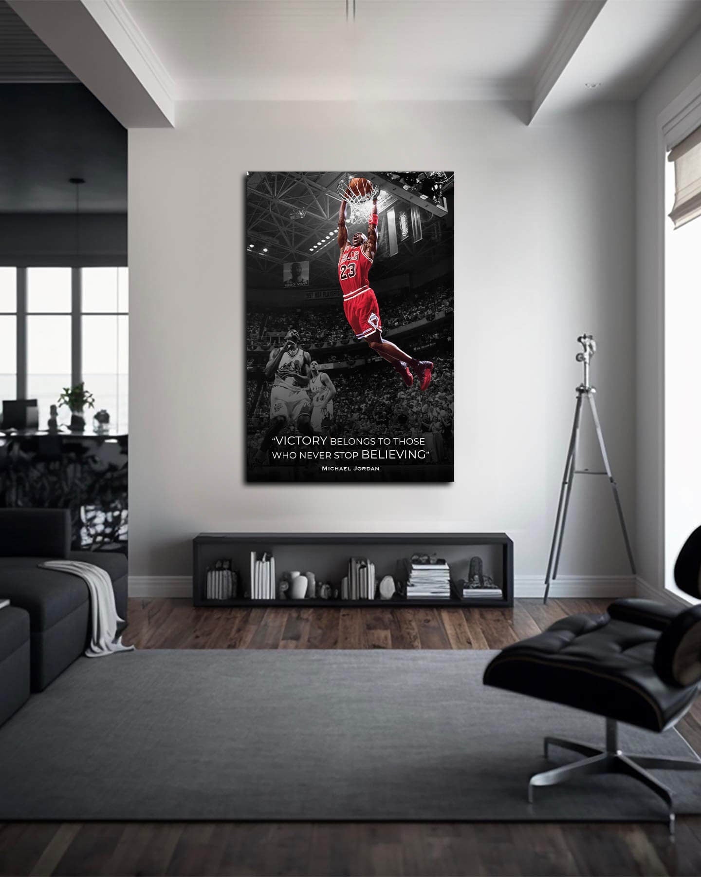 Michael Jordan Believe in Yourself Basketball Ball Wall Art, Jordan 23 Chicago Bulls Poster, Wall Art, Mike Basketball Goat Canvas