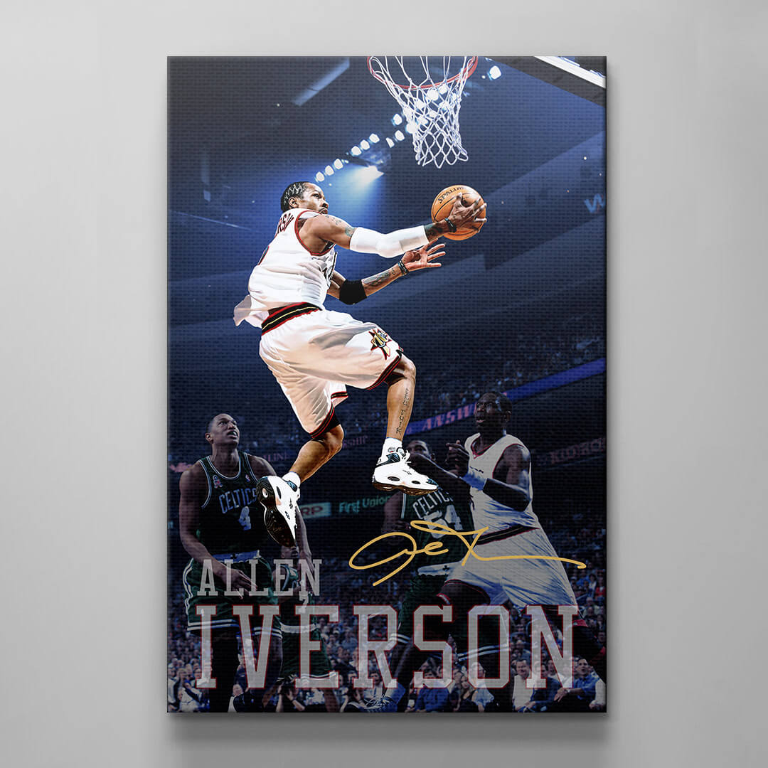 Allen Iverson basketball player art inspirational poster, motivational art basketball shot poster