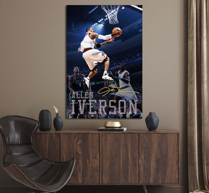 Allen Iverson basketball player art inspirational poster, motivational art basketball shot poster