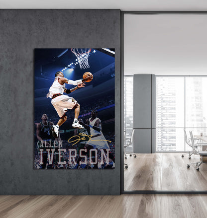 Allen Iverson basketball player art inspirational poster, motivational art basketball shot poster