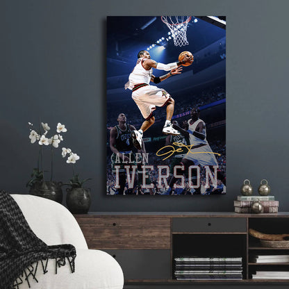 Allen Iverson basketball player art inspirational poster, motivational art basketball shot poster