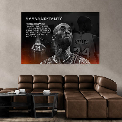 Kobe Bryant Mamba Mentality Legends Are Forever Wall Art Heroes Come and Go Quote Canvas Modern Sports Wall Decor Luxury Gym Office Decor
