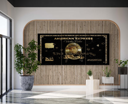 Set of 3 Michael Corleone Wall Art, The Godfather Large  Canvas The Gangster Poster, American Express Gold Print